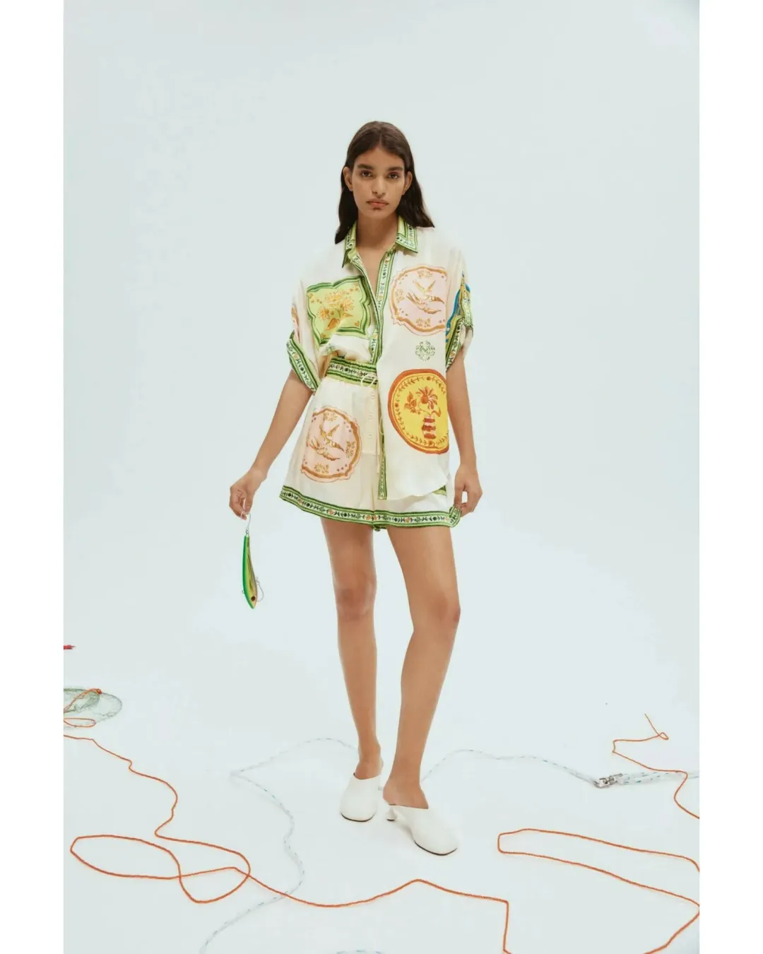 Alemais Porcelain Shirt and Short Set Multi Print Size 16 for rent on The Volte - main image