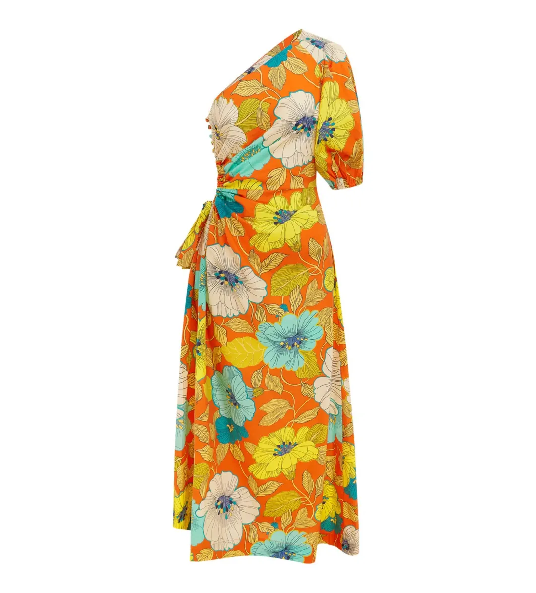 Alemais Piato One Shoulder Midi Dress Multi Floral Size 16 for rent on The Volte - main image