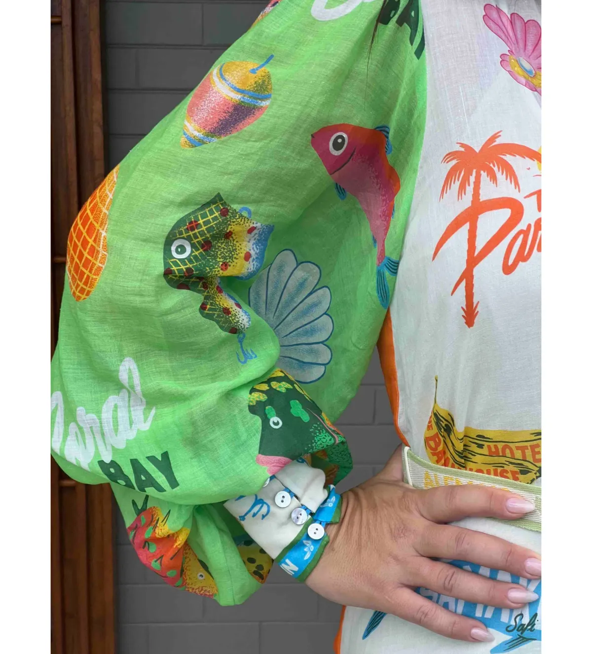 Alemais Paradiso Midi Shirtdress Multi Print Size 14 - Image 7