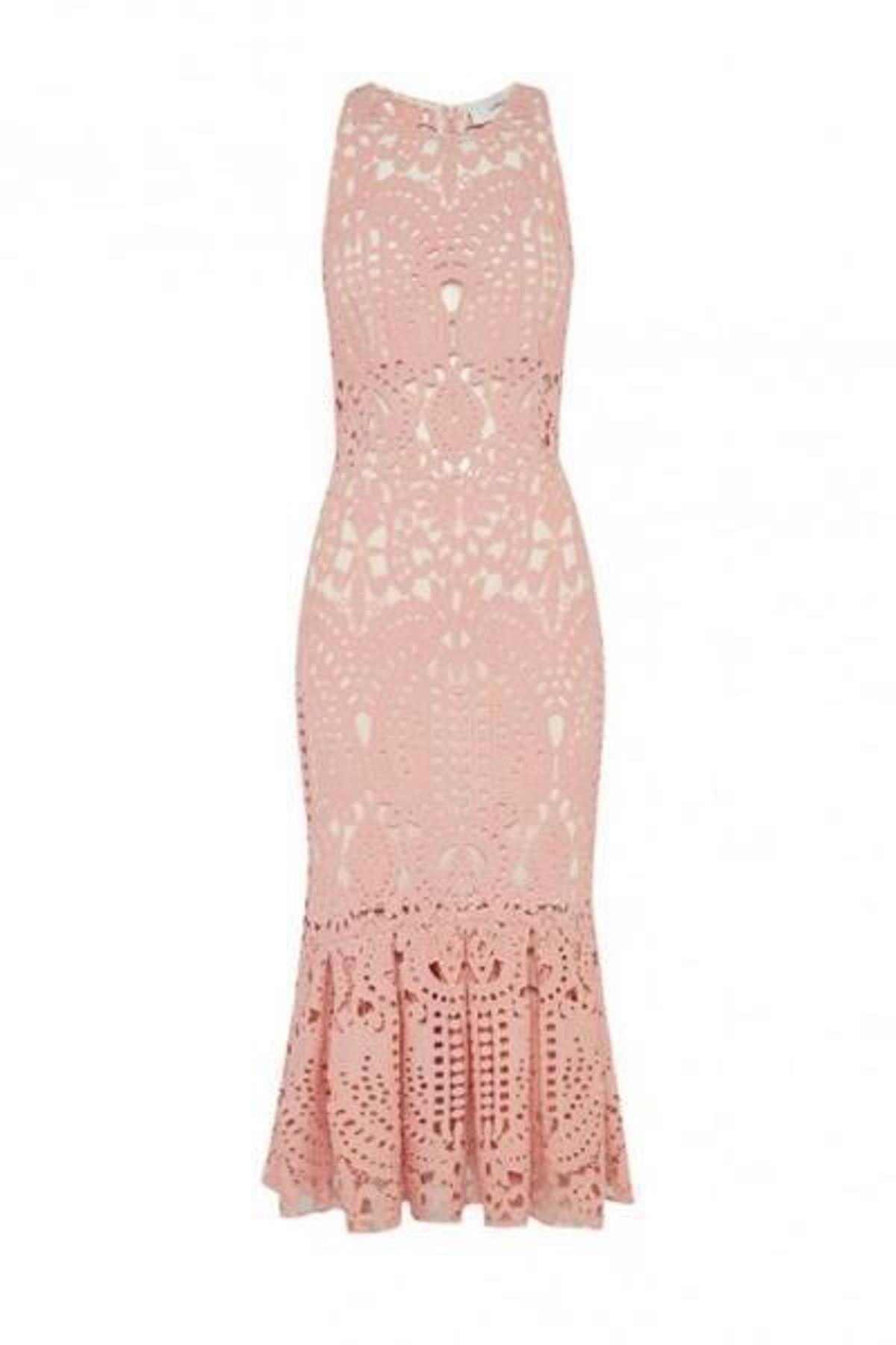 Lover Harmony Cut Out Midi Dress - Pink Lace Size 6 - Image 3