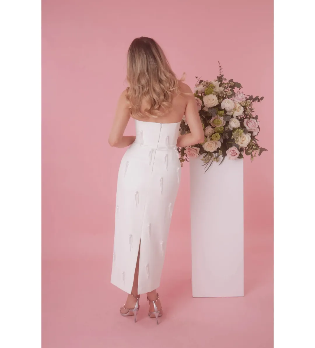 Odd Muse The Ultimate Muse Embellished Midi Dress White Size 12/L for rent on The Volte - main image