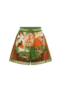 Alemais Bungalow Oversized Linen Shirt and Short Set Multi Print Size 16 for rent on The Volte - image 8