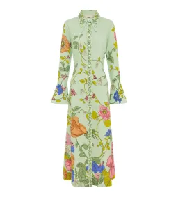 Alemais Olivia Floral Linen Maxi Shirt Dress Green Size 16 for rent on The Volte - image 8