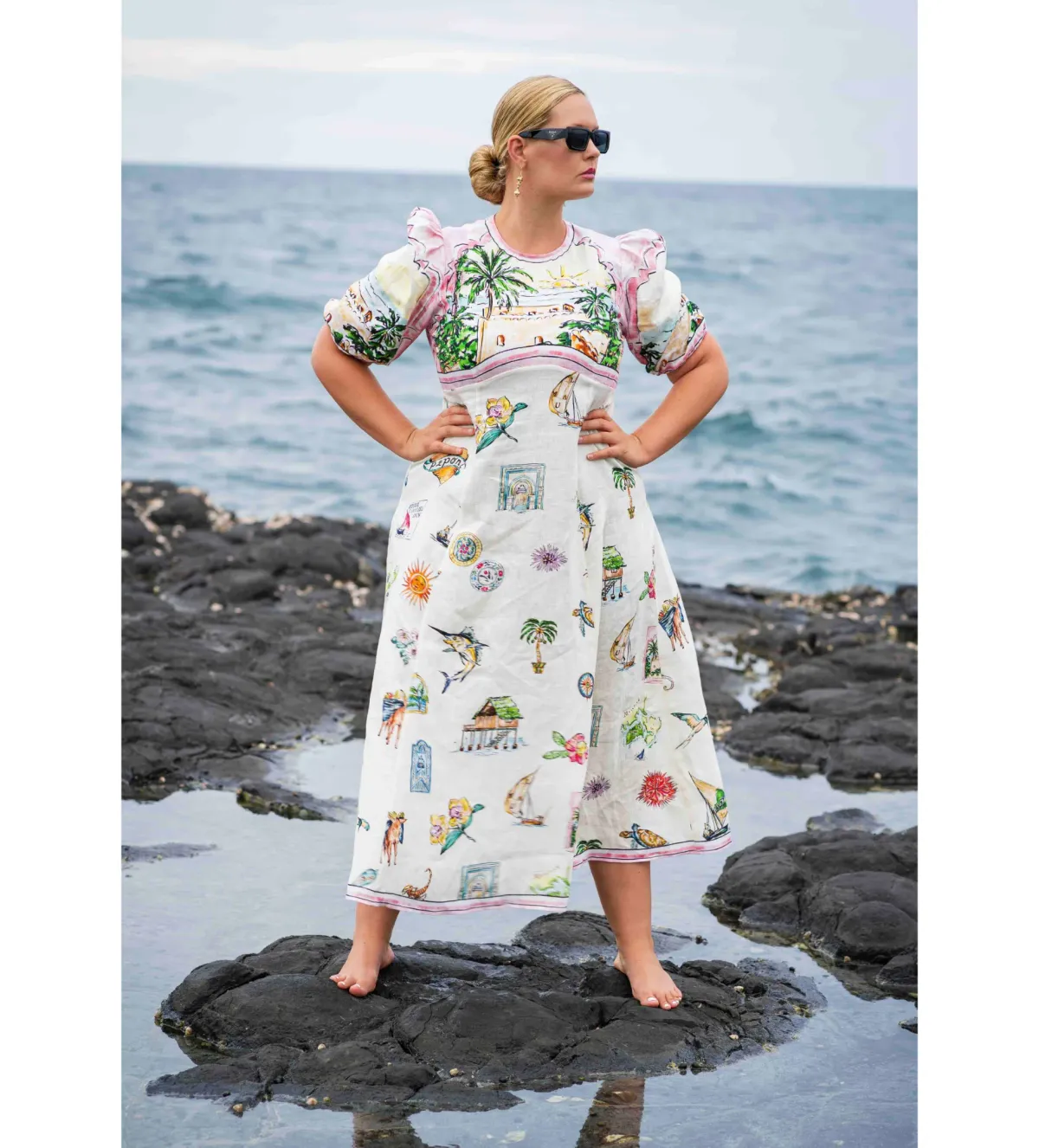 Alemais Sunset Midi Dress Print Size 14 - Image 3