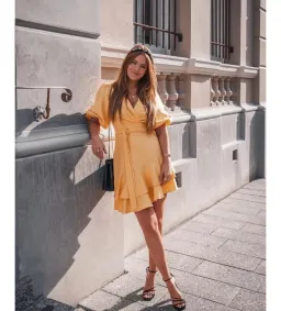 Sheike Bravado Mini Dress Color Mango Size 8 for rent on The Volte - image 1