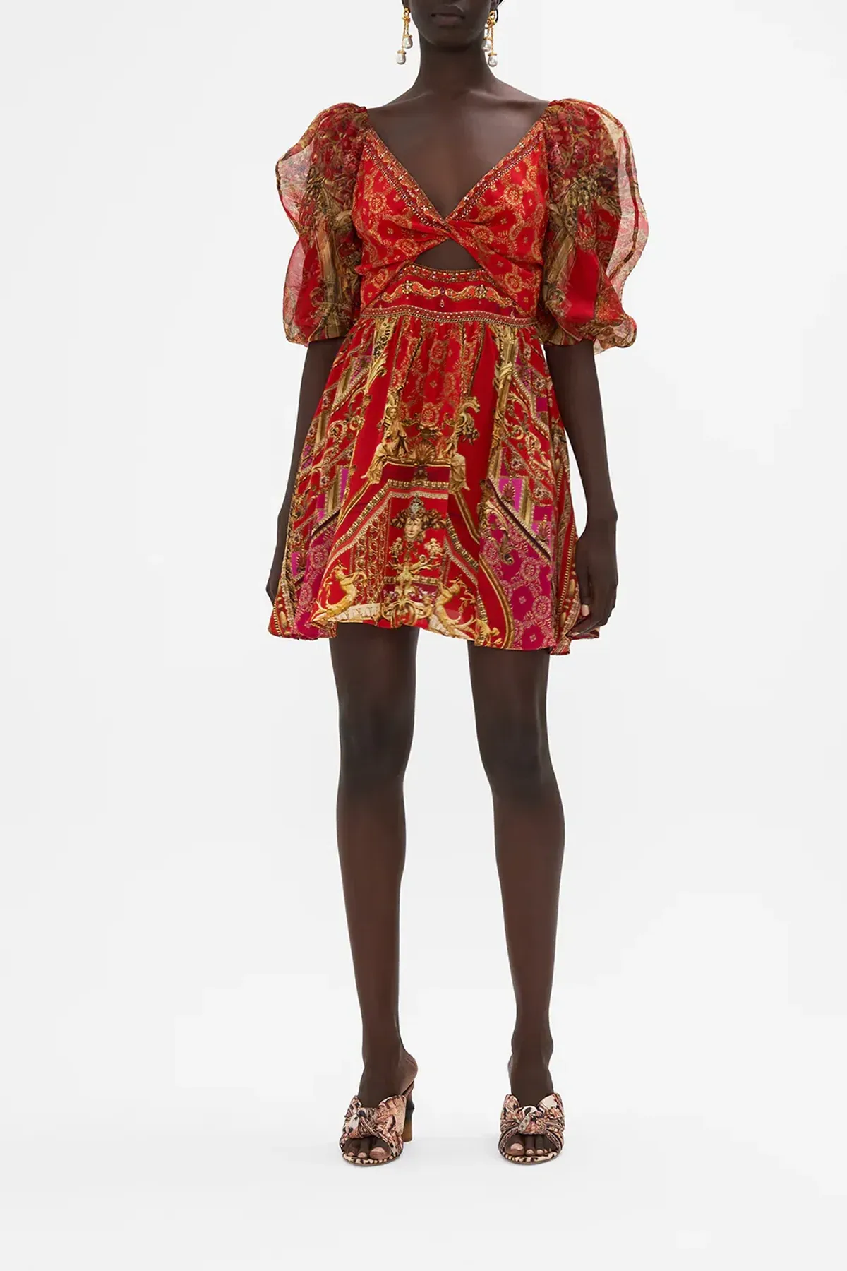 Camilla Red Mini Dress Size Large / AU 14 - Image 1