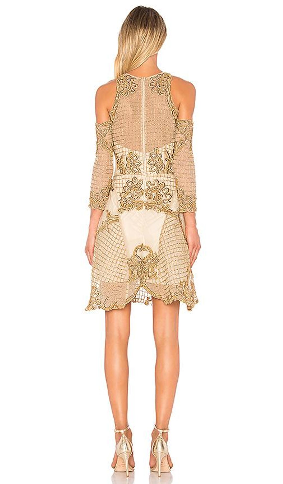 THURLEY Vanderbilt Dress Gold for rent on The Volte - main image