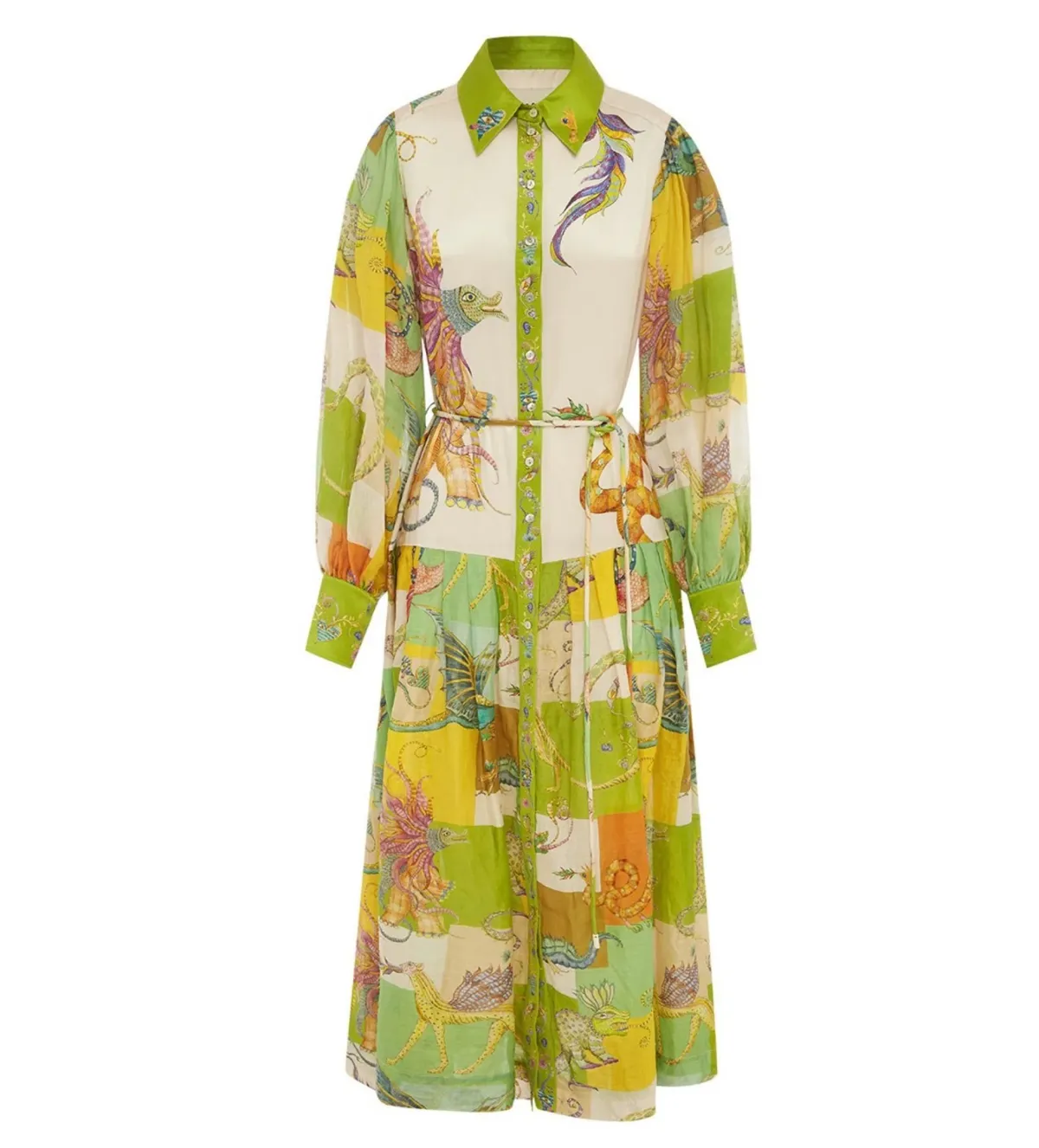 Alemais Jerome Silk Midi Dress Multi/Print Size 14 - Image 2