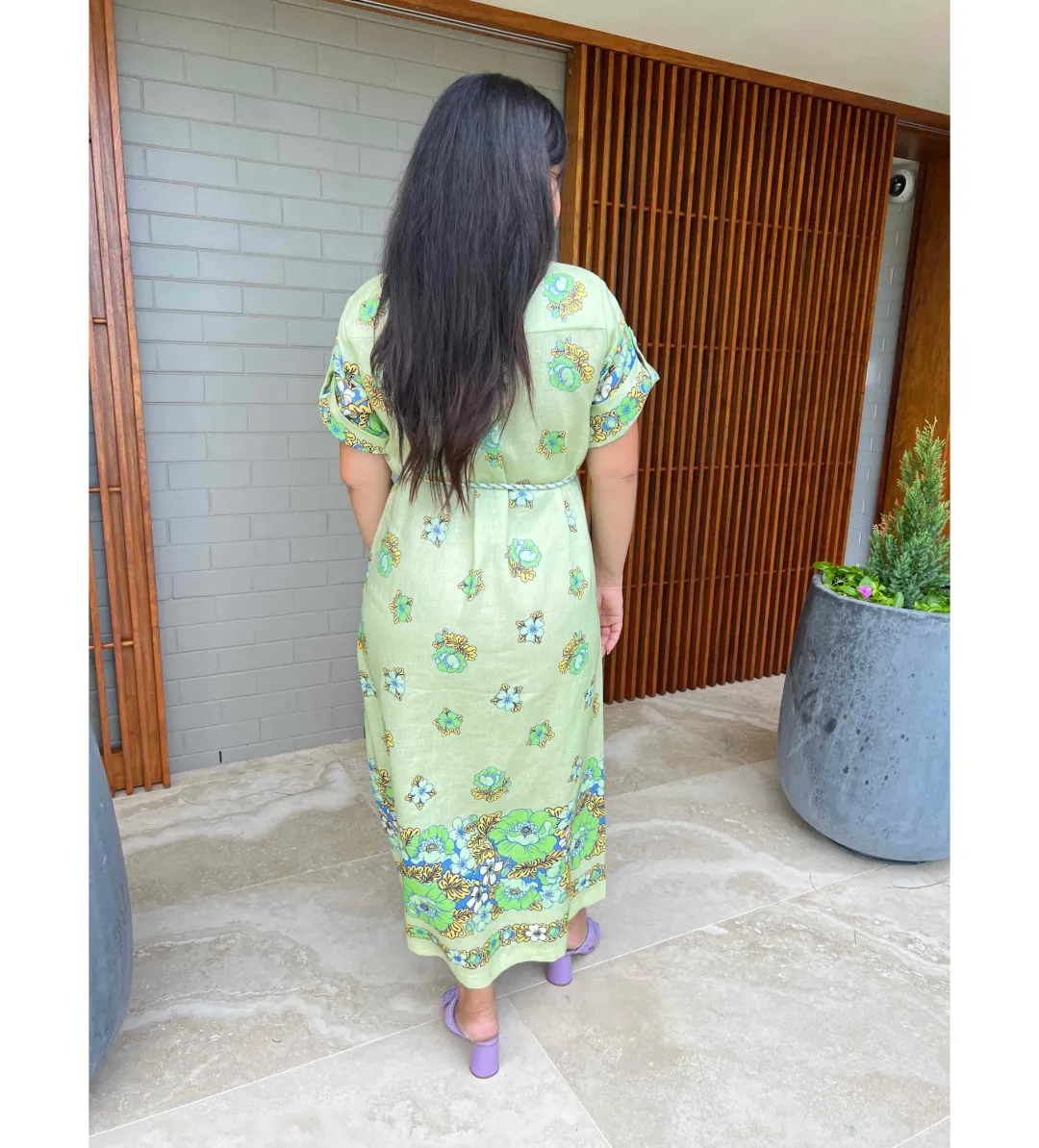 Alemais Velma Shirt Dress Green Size 14 for rent on The Volte - main image