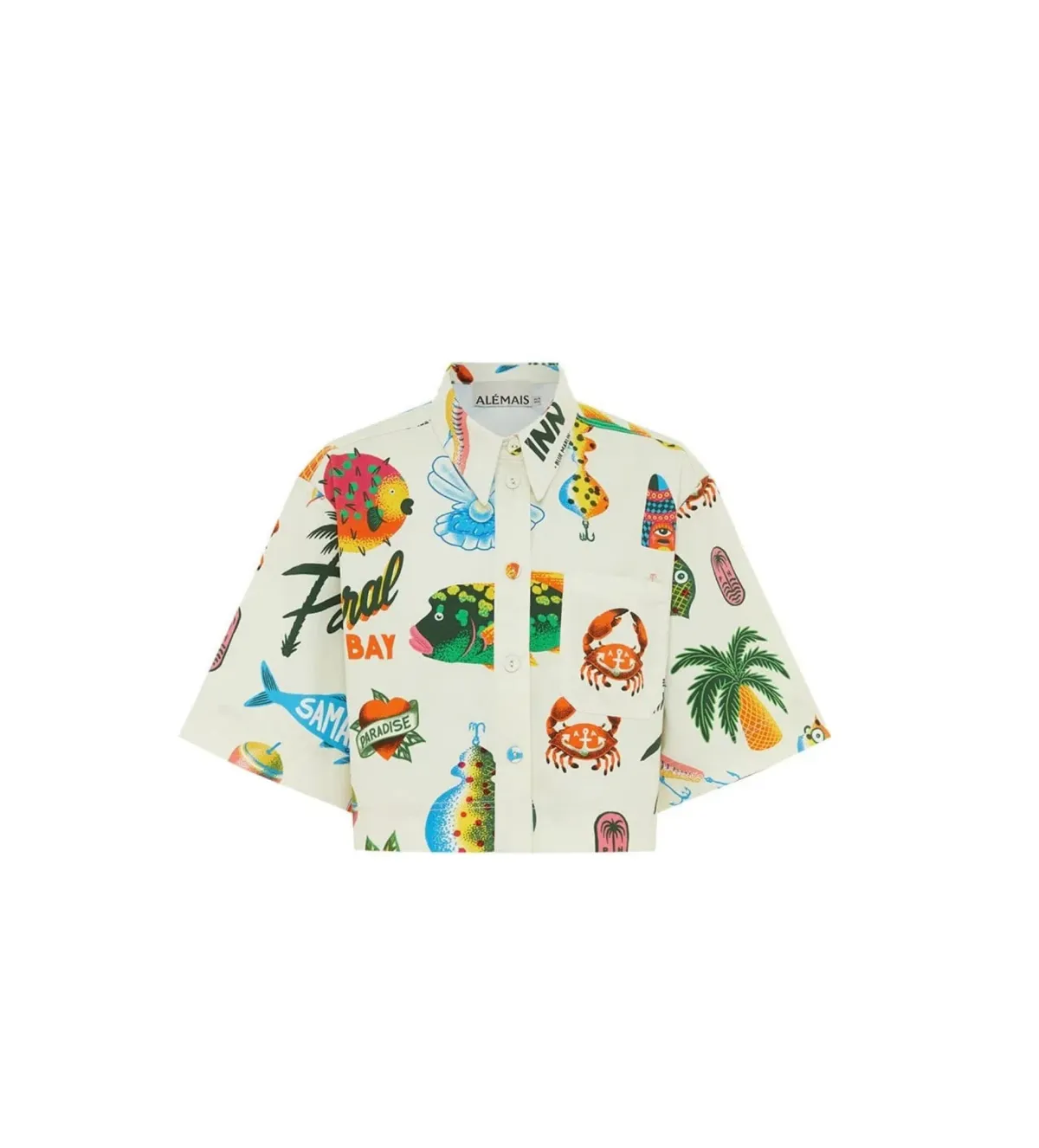 Alémais Samaki Crop Shirt Print Size 16 - Image 4