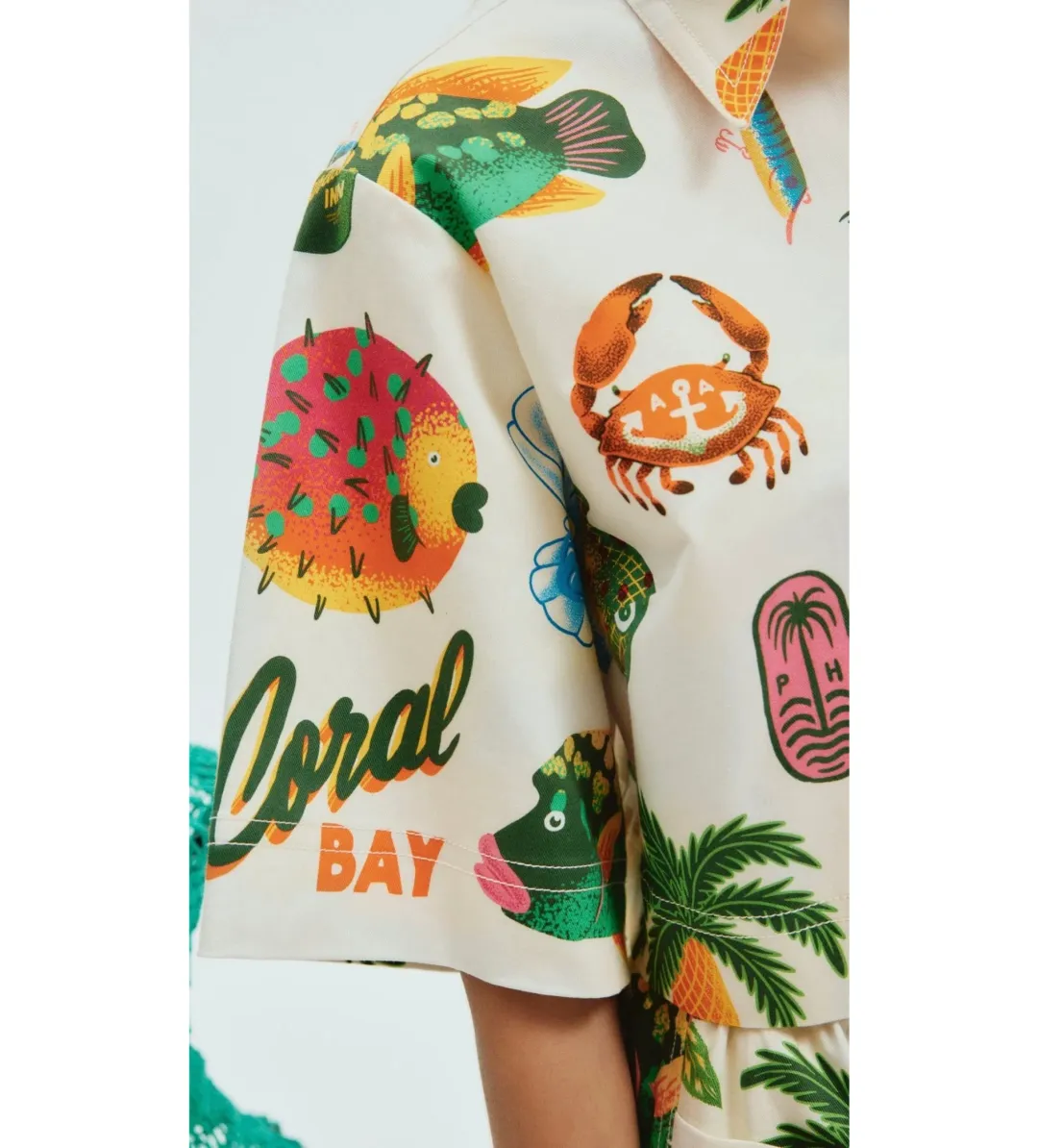 Alémais Samaki Crop Shirt Print Size 16 for rent on The Volte - main image