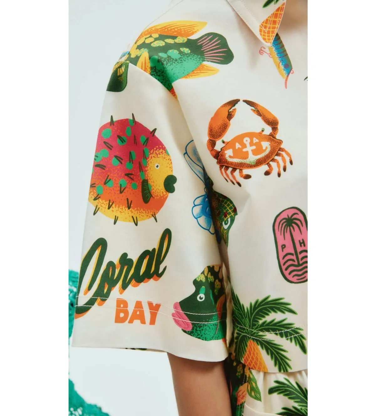 Alémais Samaki Crop Shirt Print Size 16 - Image 3