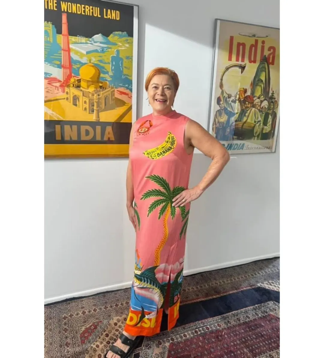 Alemais Paradiso Silk Midi Dress in Print Size 14 for rent on The Volte - main image