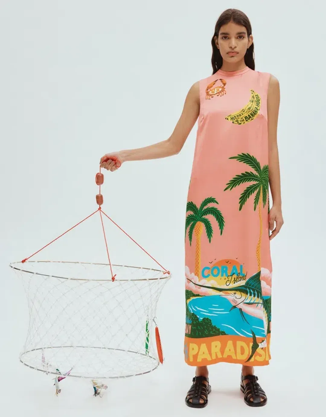 Alemais Paradiso Silk Midi Dress in Print Size 14 for rent on The Volte - main image