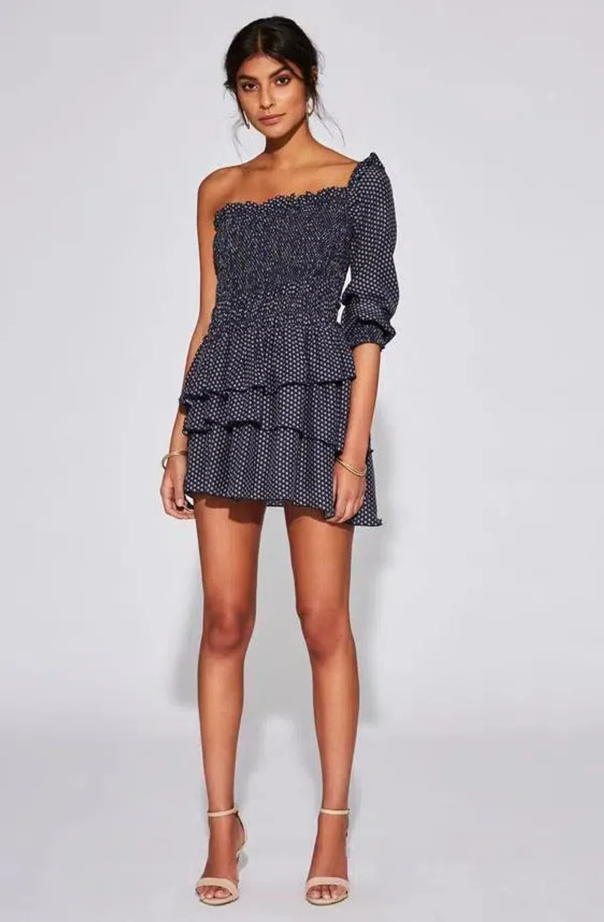 Sir The Label Emelie One Shoulder Mini Dress Blue | Size AU 8 - Image 1