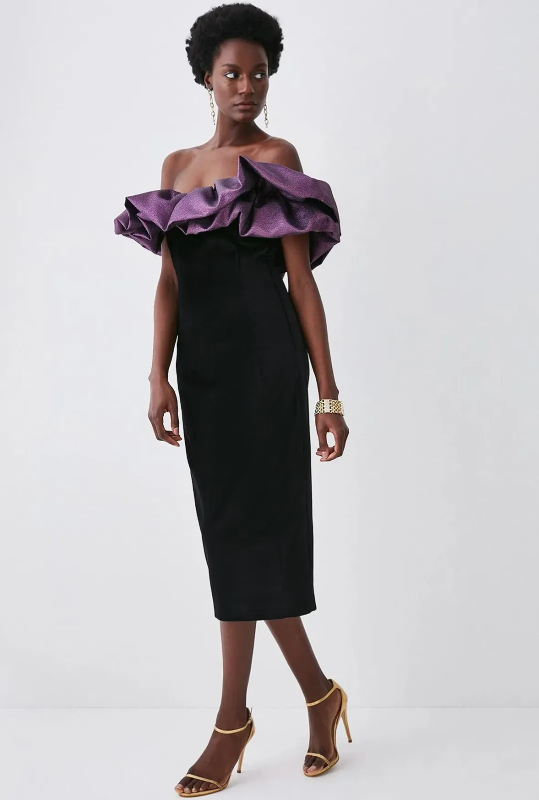 Karen Millen Jacquard Dress Black Size 10 for rent on The Volte - main image