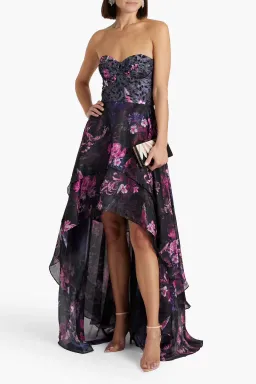 Marchessa Notte Chiffon Gown Floral Size 12 for rent on The Volte - image 2