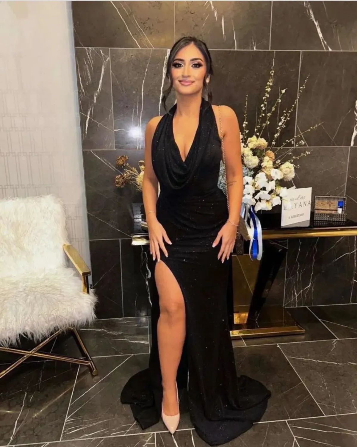 Portia and Scarlett Jet Black Dress Size AU8 - Image 1