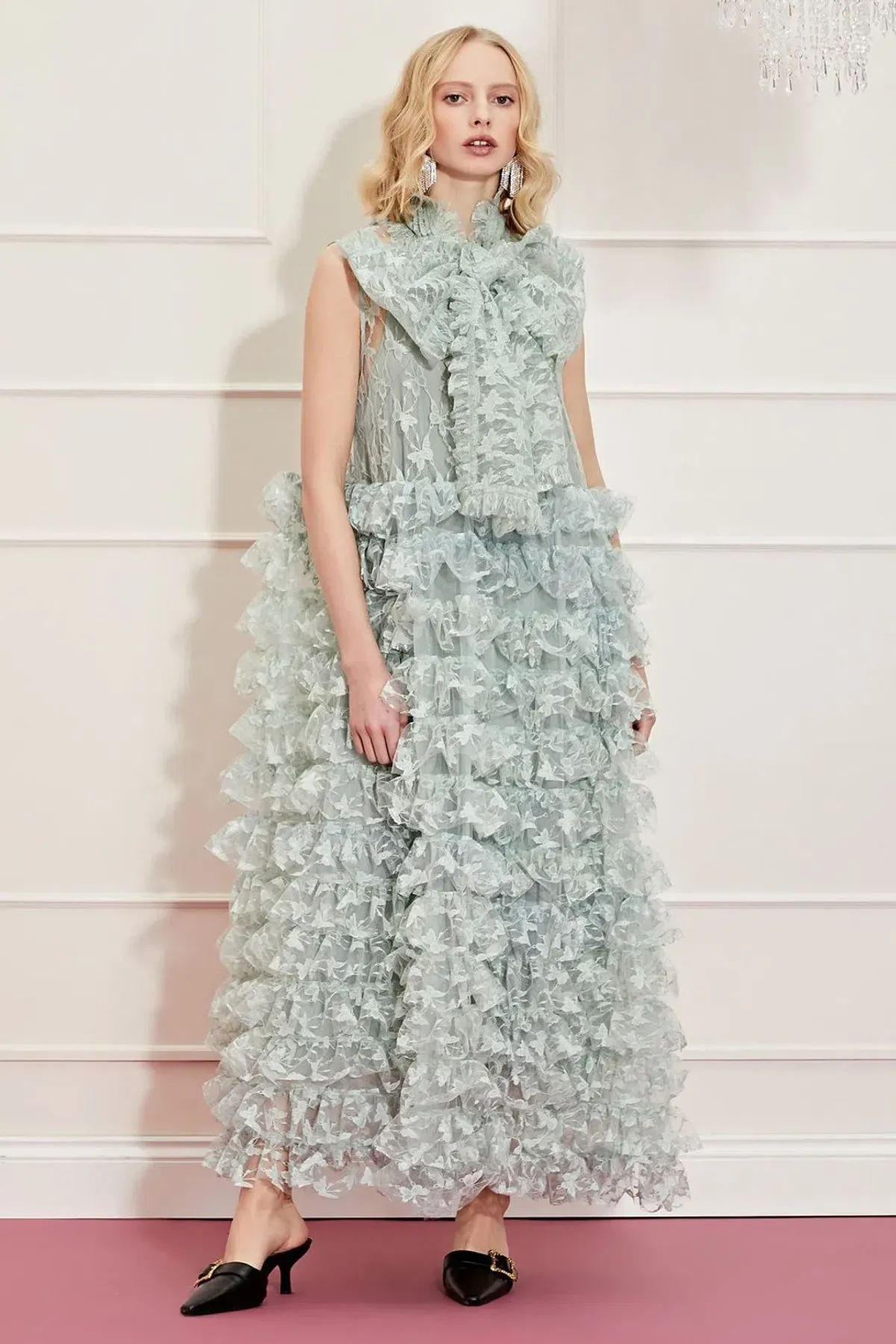 Sister Jane Dream Like A Butterfly Ruffle Maxi Dress Green Size S / Au 8 for rent on The Volte - main image