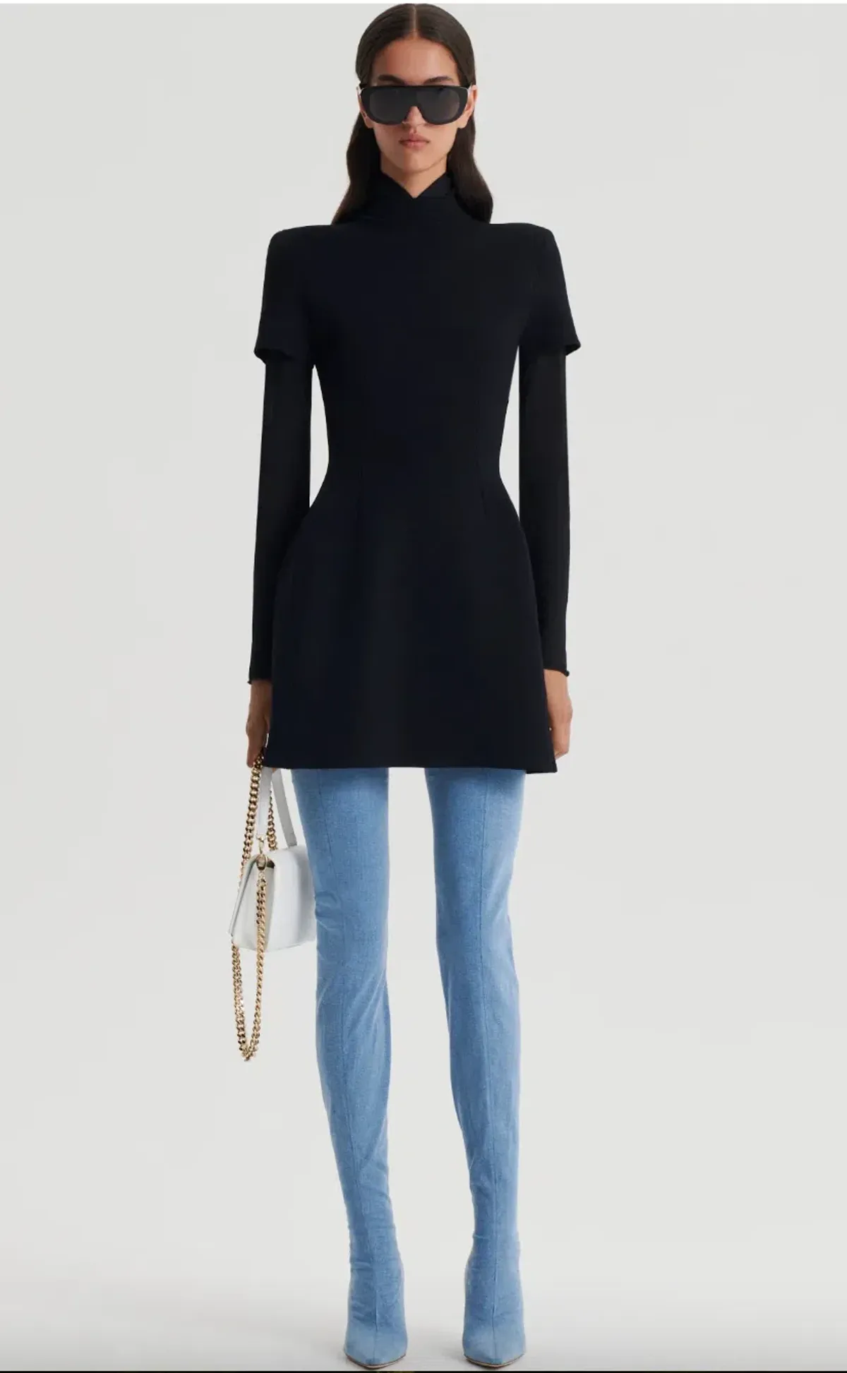 Scanlan Theodore Crepe Knit Peplum Dress AU 8 - Image 1