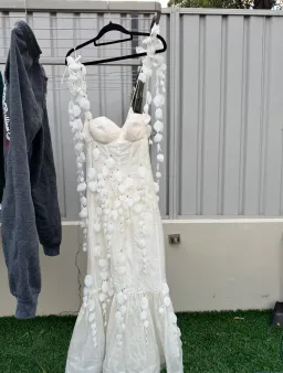 Zimmermann Botanica Petal Gown Dress In White Size 0/AU 6 for rent on The Volte - image 9