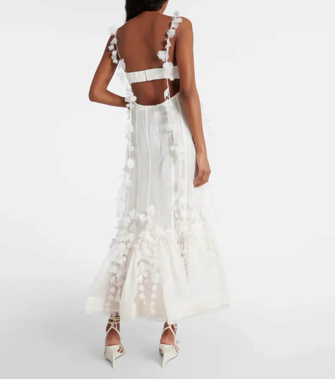 Zimmermann Botanica Petal Gown Dress In White Size 0/AU 6 for rent on The Volte - main image