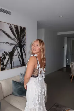 Zimmermann Botanica Petal Gown Dress In White Size 0/AU 6 for rent on The Volte - image 8