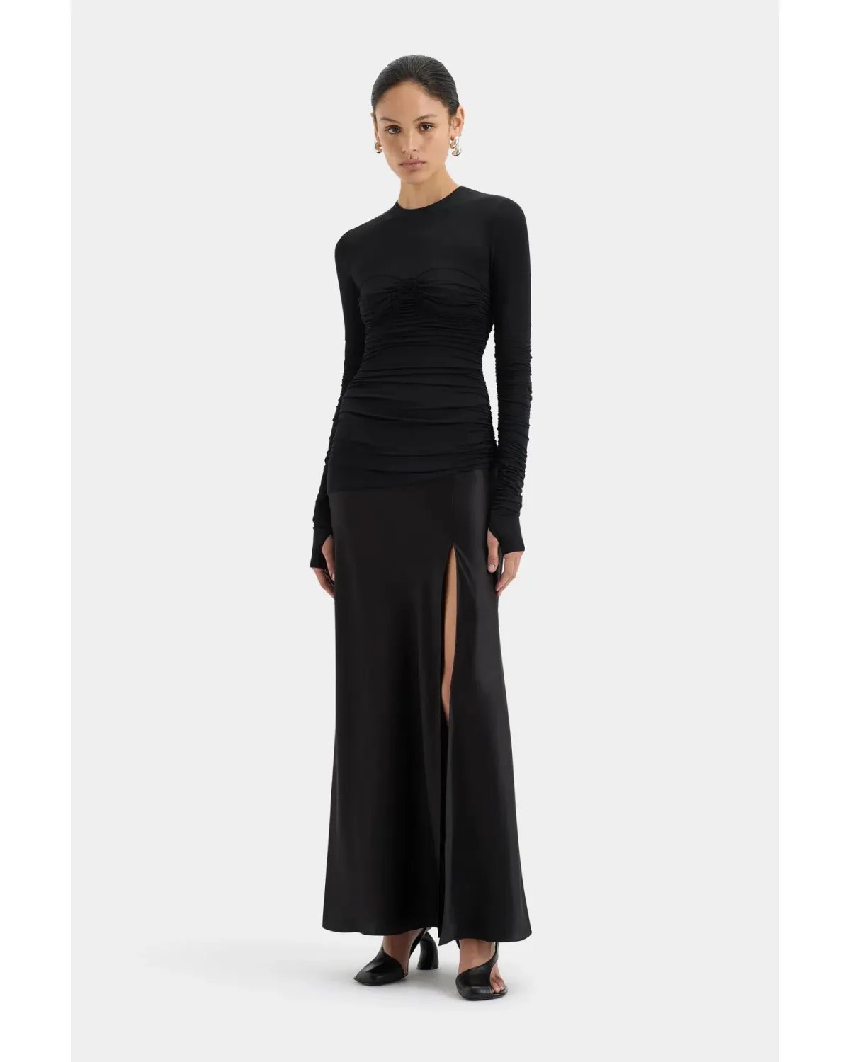 Sir Alessia Draped Gown Black Size 1 / AU 8 - Image 1