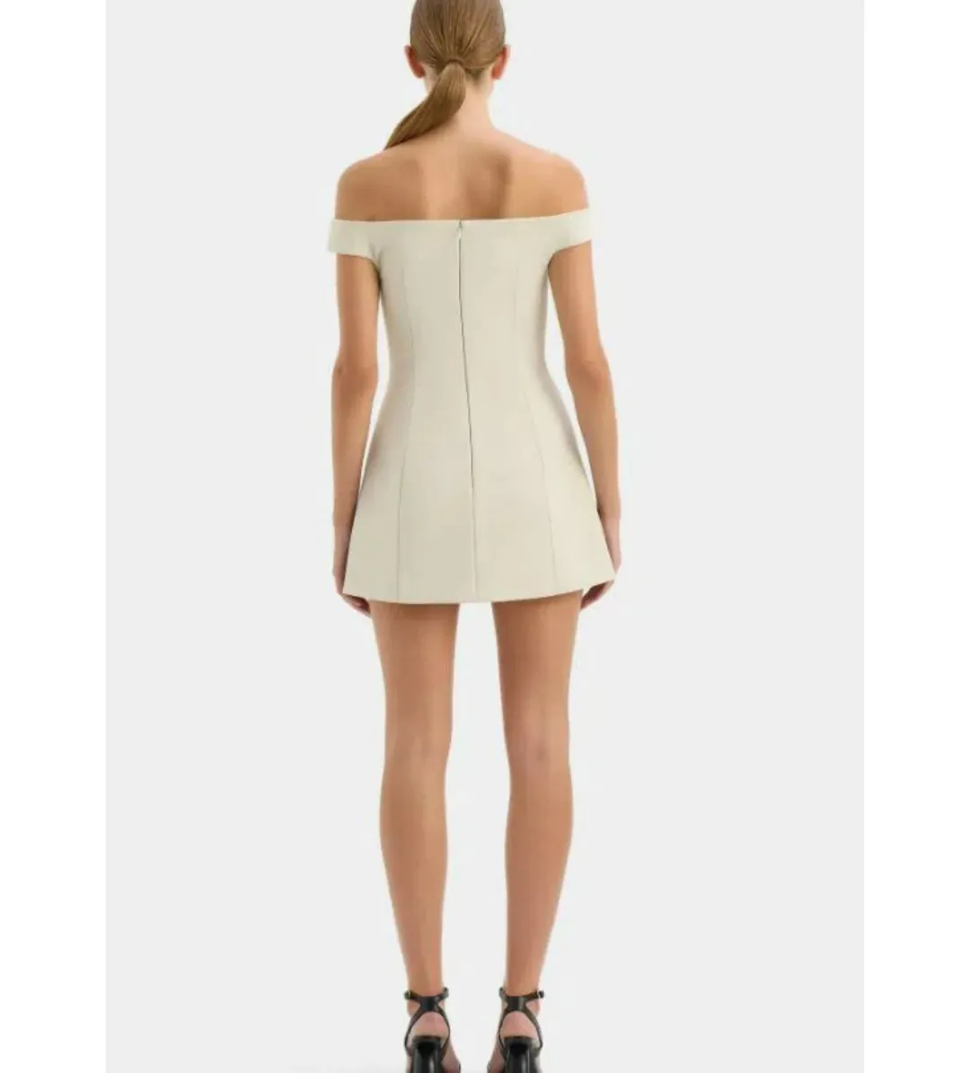 Sir Sandrine Off Shoulder Mini Dress in Ecru Size 2 / Au 10 for rent on The Volte - main image