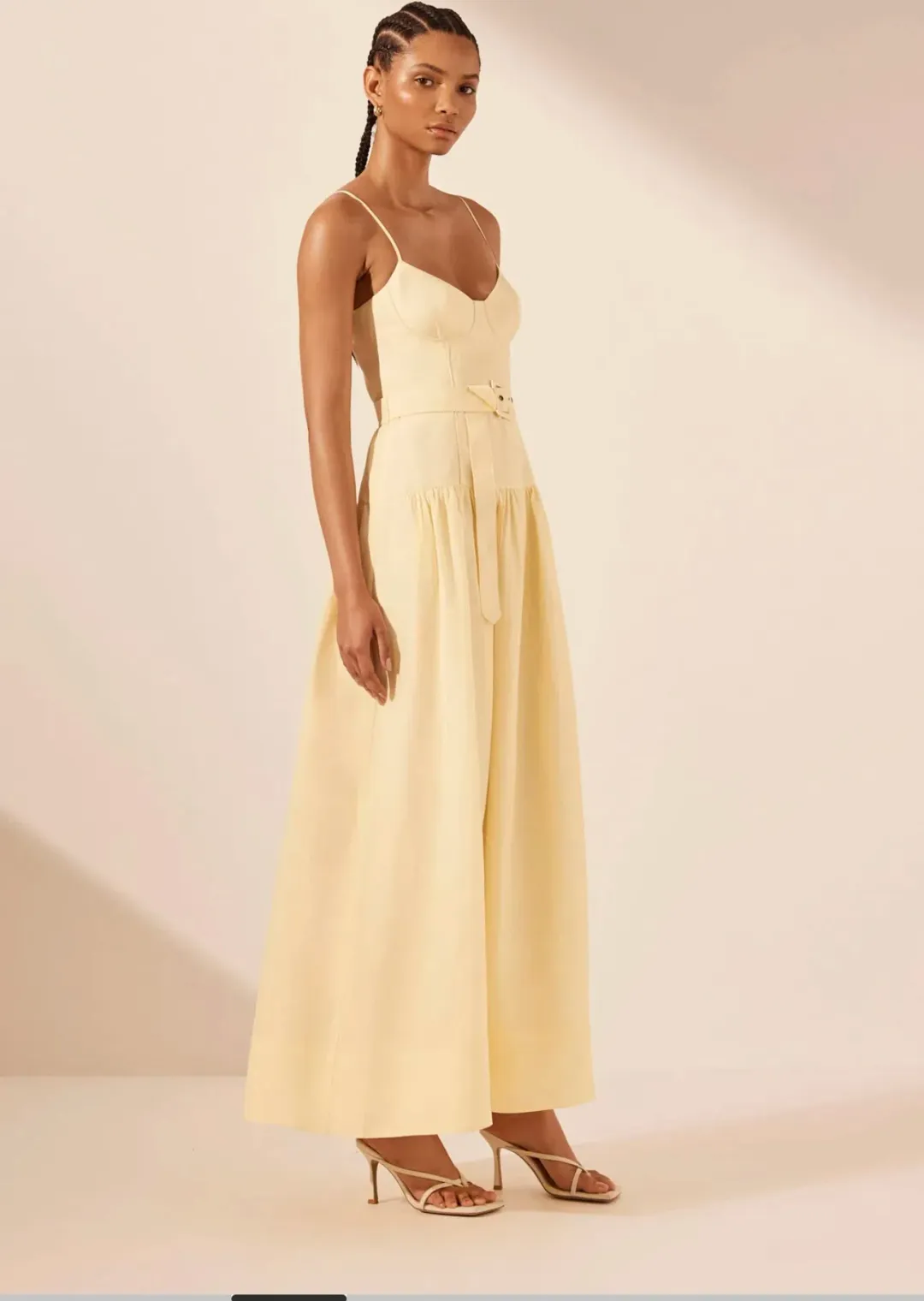 Shona Joy Limon Panelled Bustier Maxi Dress Yellow Size 10 for rent on The Volte - main image