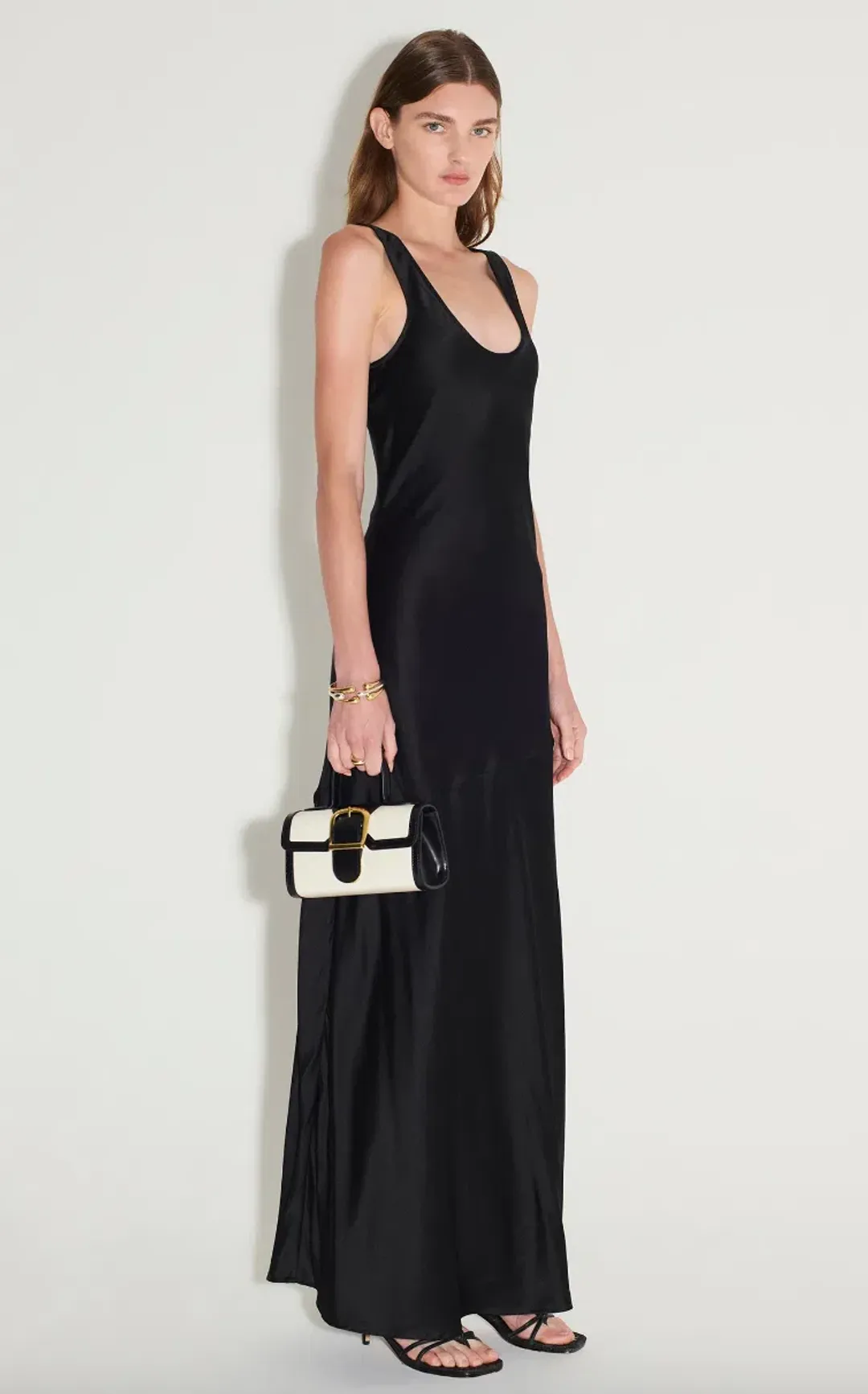 Hansen and Gretel Patricia Bias Cut Dress Black Size 12 for rent on The Volte - main image