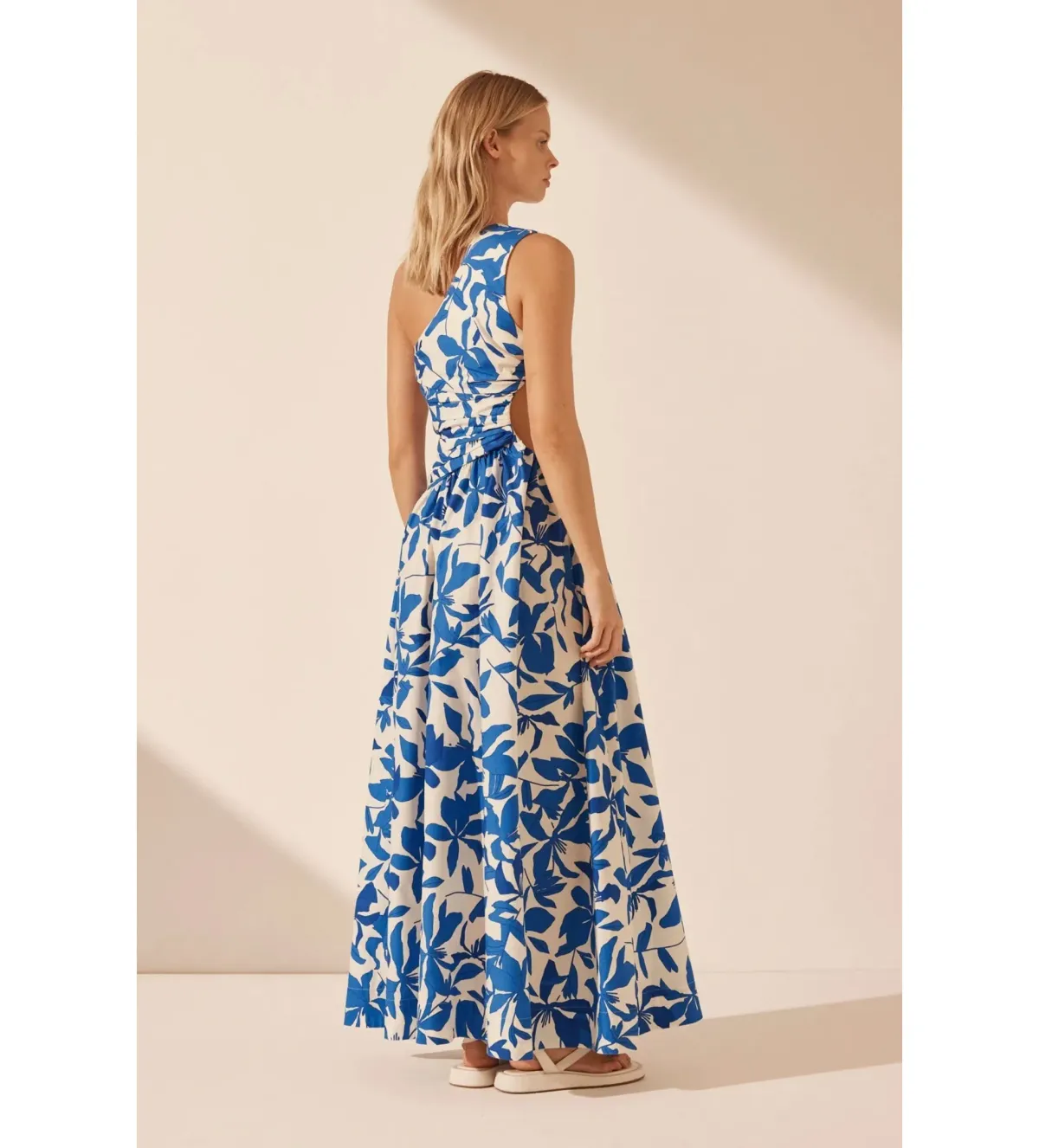 Shona Joy Bleue Asymmetrical Cut Out Maxi Dress Size AU 10 - Image 4
