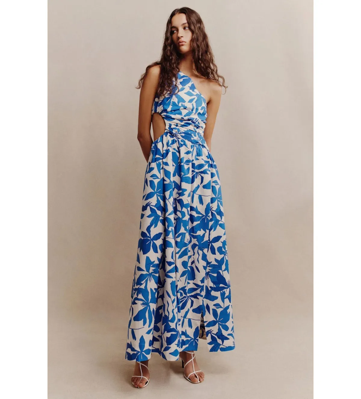 Shona Joy Bleue Asymmetrical Cut Out Maxi Dress Size AU 10 - Image 5