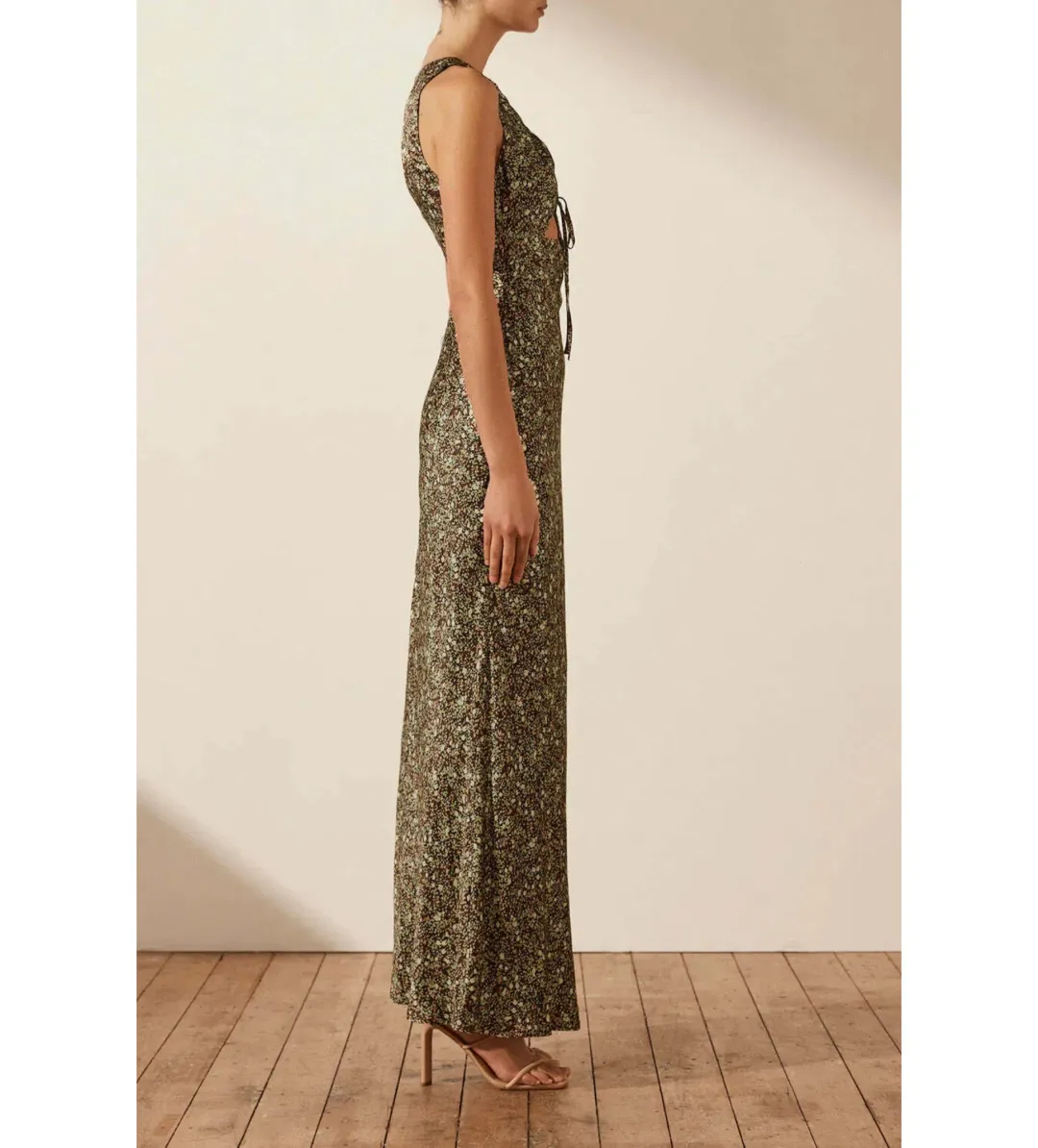 Shona Joy Avriel Cut Out Front Maxi Dress Multi Floral Size AU 8 for rent on The Volte - main image
