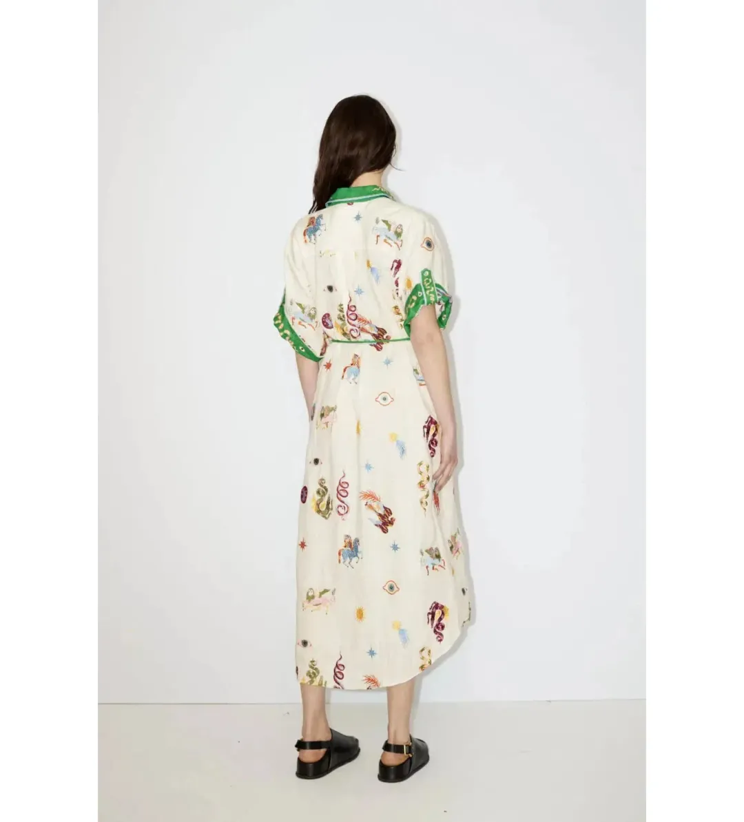 Alemais Seeker Embroidered Midi Shirt Dress Multi Print Size AU 10 for rent on The Volte - main image