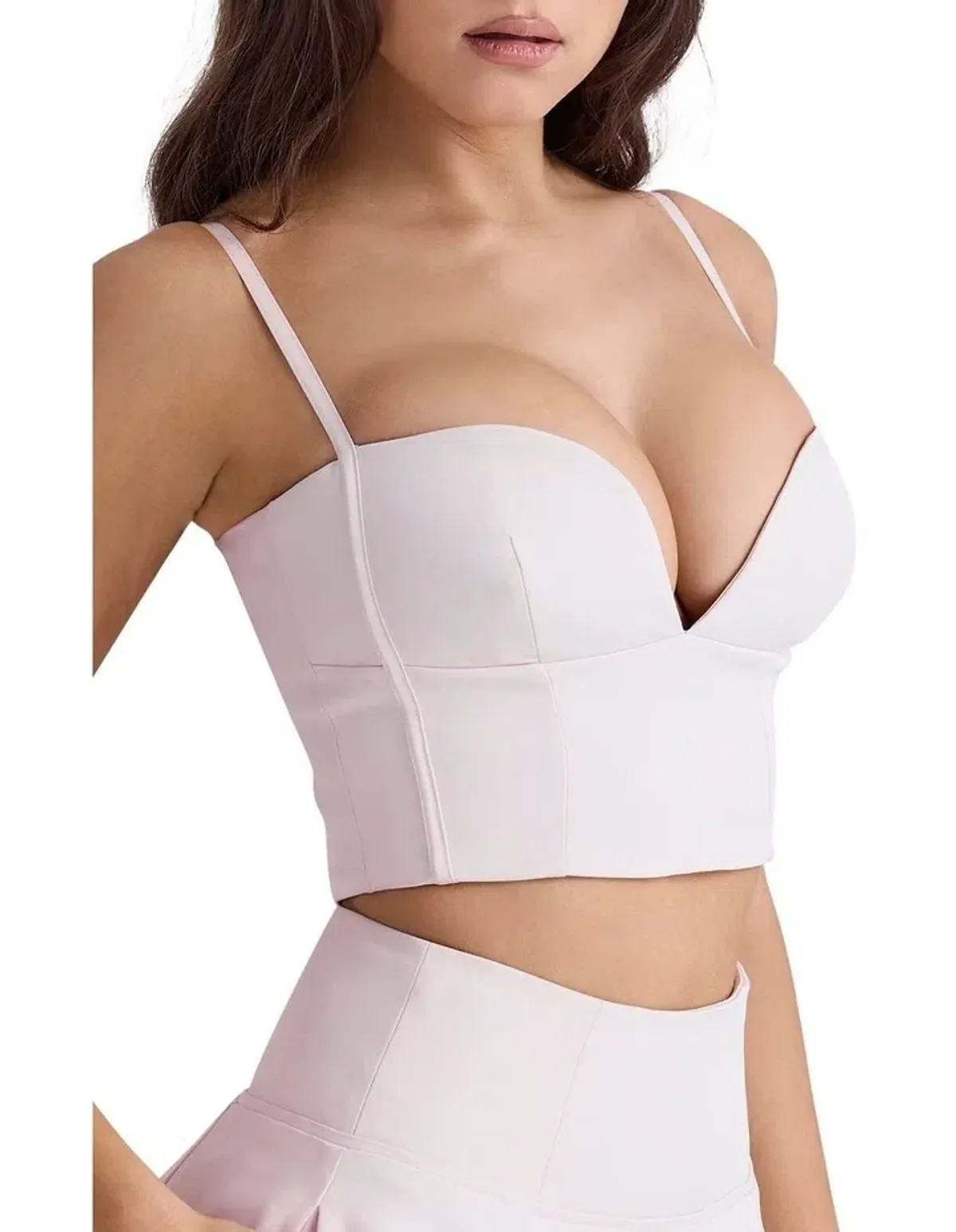 House of CB Pabla Cropped Bralette Top & Rita A-Line Midi Skirt Set Ballerina Pink Size XS / AU 6 - Image 4