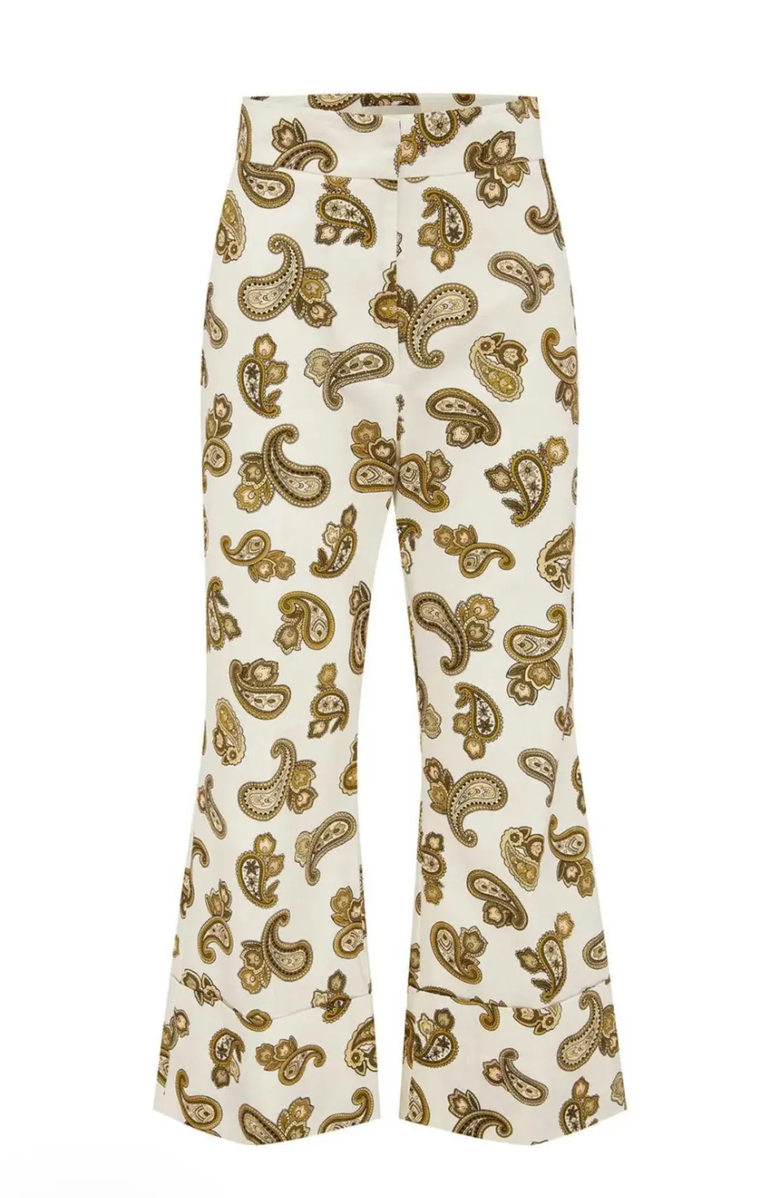Alemais Mia Puff Blouse Size 8 & Crop Pant Size 12 Set in Cream Paisley for rent on The Volte - main image