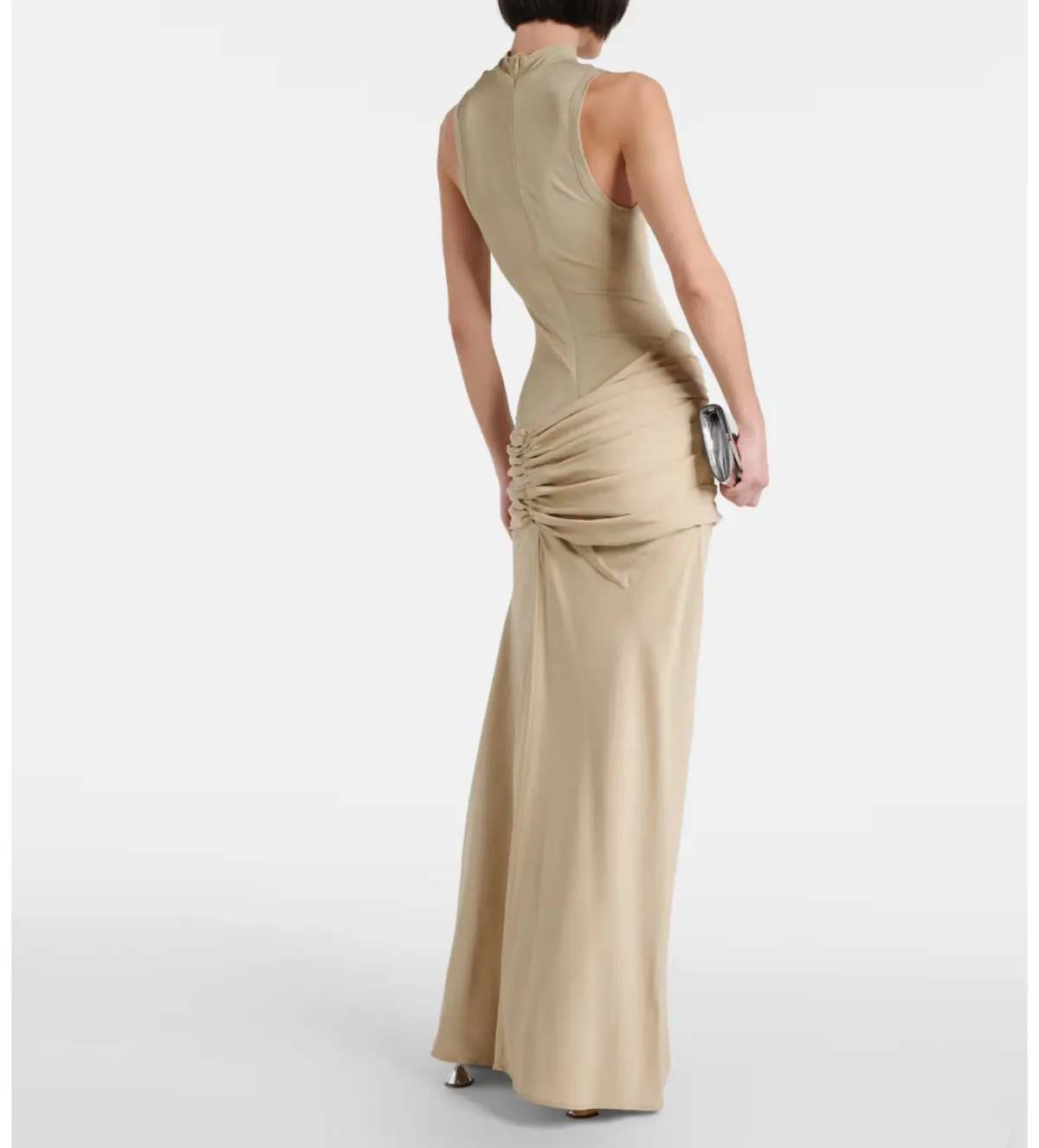 Christopher Esber Fushion Ruched Gown Stone Size AU 6 - Image 2