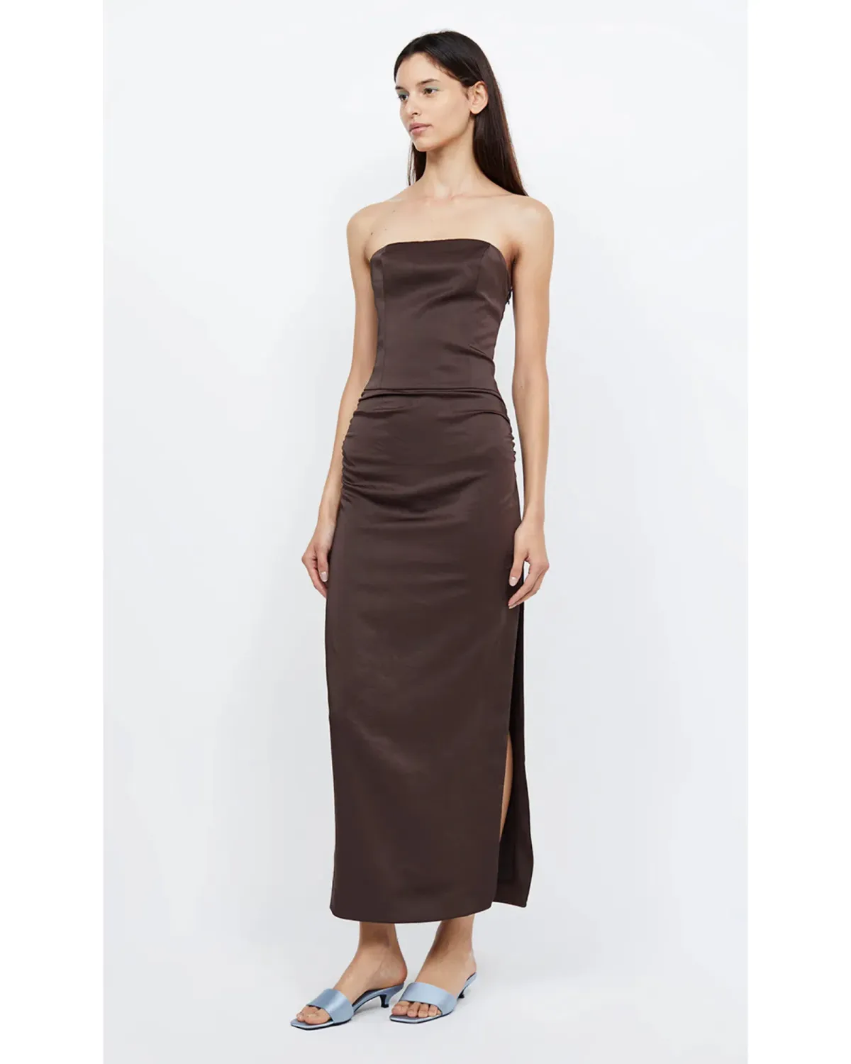 Bec & Bridge Jones Strapless Maxi Dress Cocoa Size AU 10 - Image 3