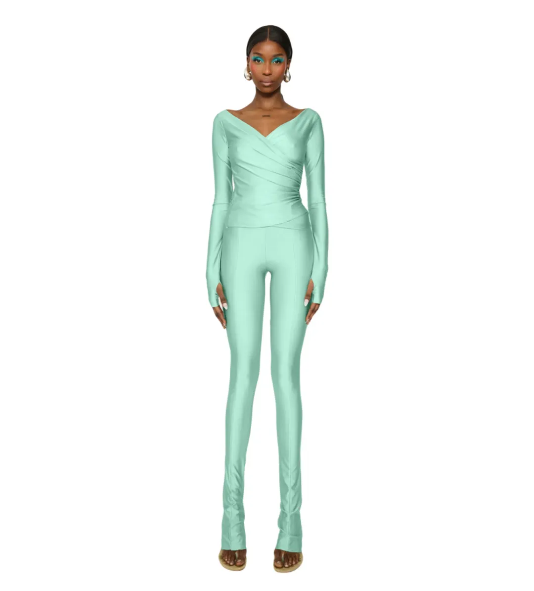 Coucoo Lanai Pant Set Sage Size 10 for rent on The Volte - main image