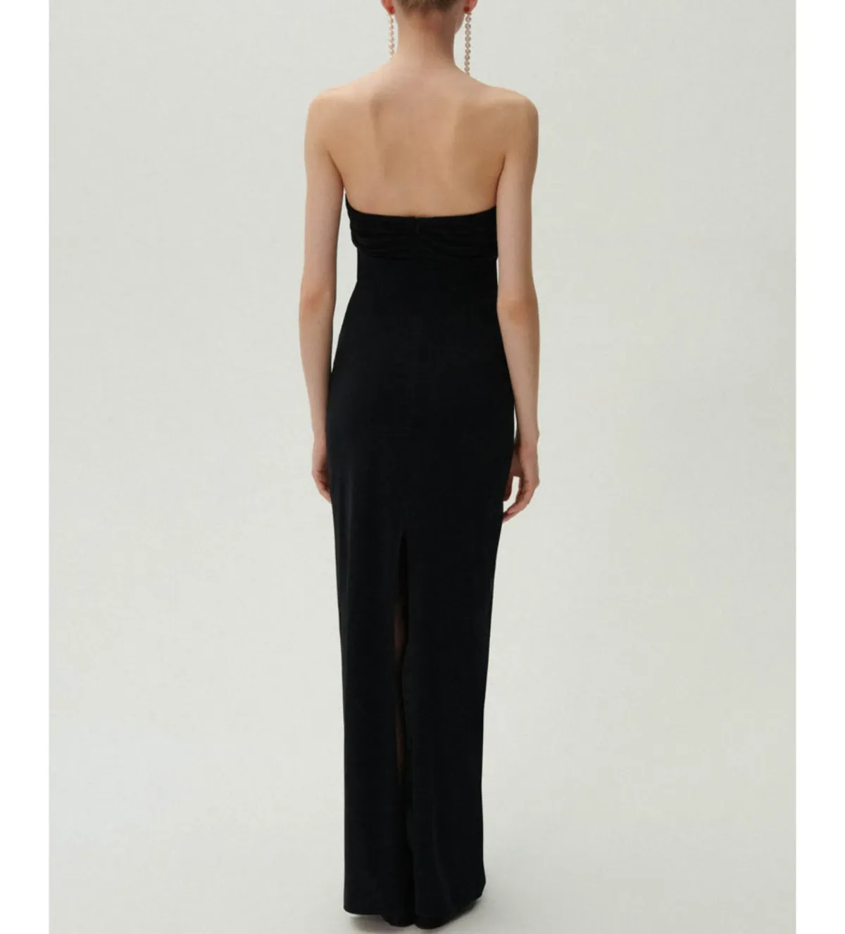 Magda Butrym Strapless Flower Appliqué Maxi Dress Black Size 6 - Image 2