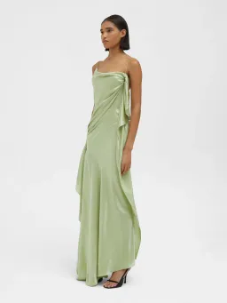 Christopher Esber Cusco Silk Drape Cami Dress in Pistachio Size 10 for rent on The Volte - image 2
