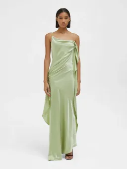 Christopher Esber Cusco Silk Drape Cami Dress in Pistachio Size 10 for rent on The Volte - image 1