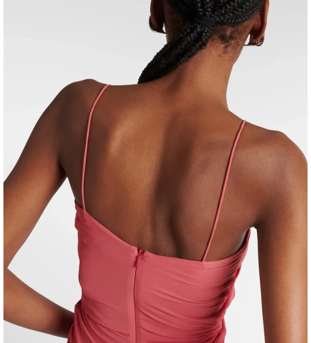 Christopher Esber Molded Venus Cutout Mesh Maxi Dress in Cayenne/Rose Size AU 6 for rent on The Volte - main image