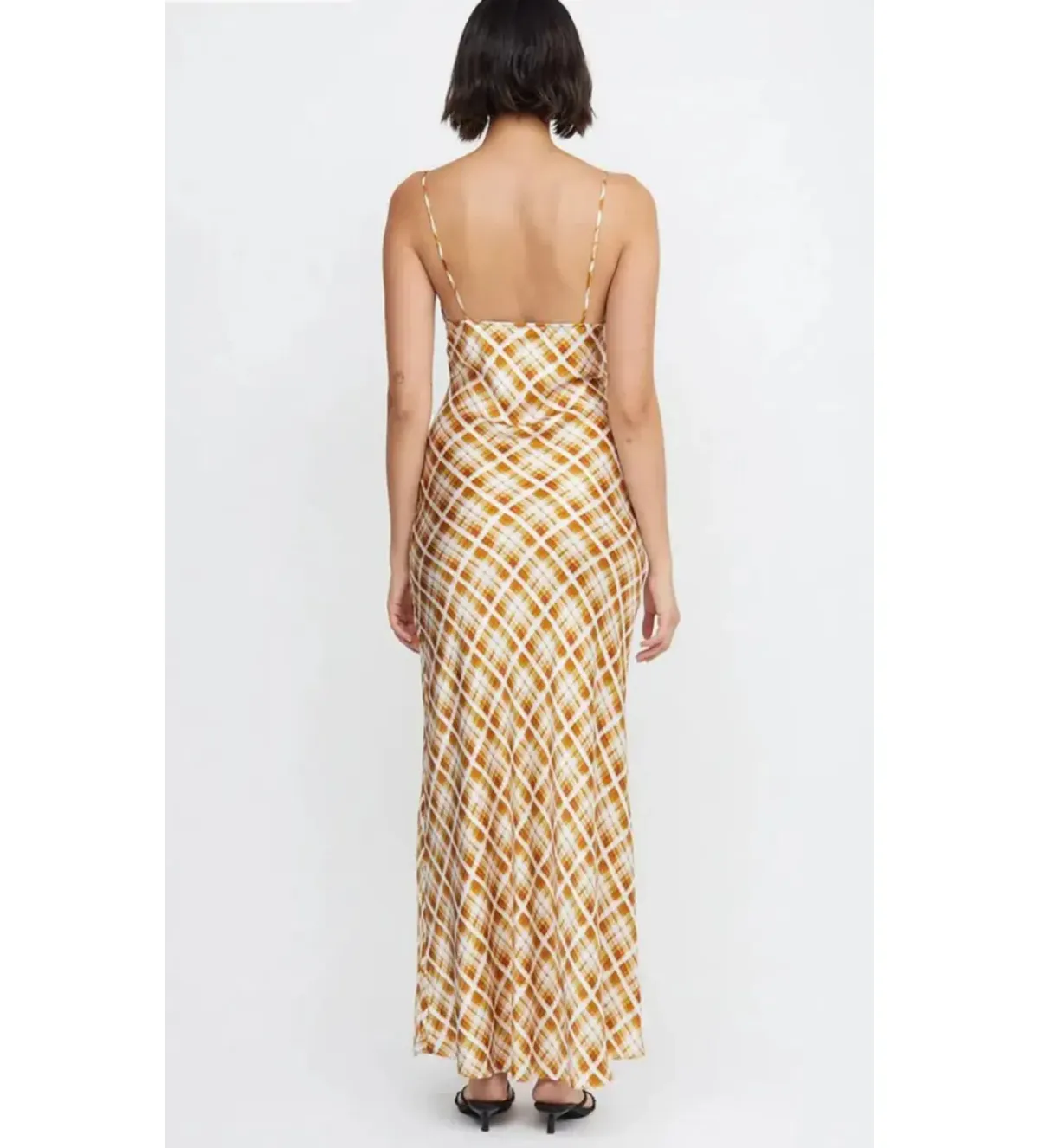 Bec & Bridge Amber V Maxi Dress in Sunflower Check Print Size 6 - Image 2