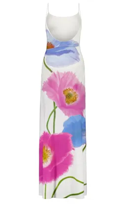 With Harper Lu Low Back Maxi Dress - Azure Poppy for rent on The Volte - image 4