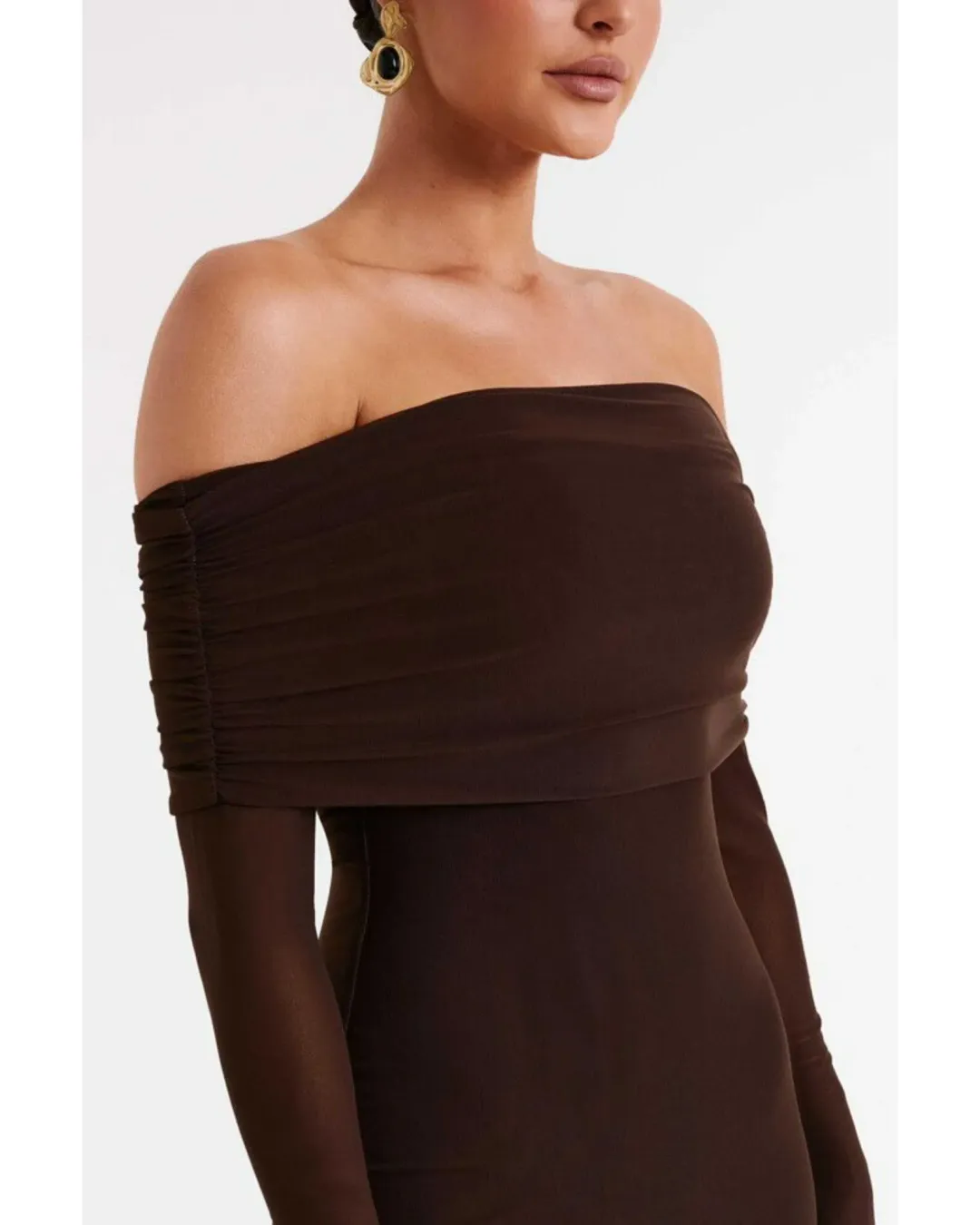 Meshki Josie Maxi Dress Brown Size S / AU 8 for rent on The Volte - main image