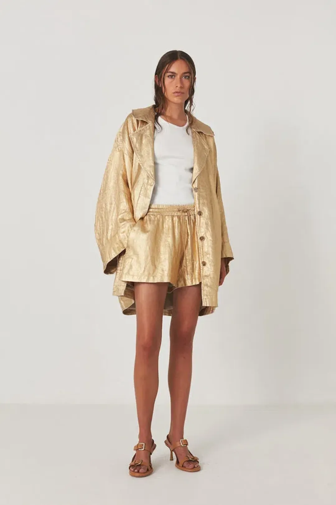 Rabens Saloner Jacqline Midas Jacket Gold Size AU 10 for rent on The Volte - main image