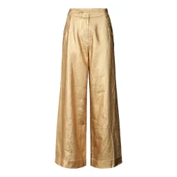 Rabens Saloner Inja Midas Wide Leg Pant Gold Size AU 10 for rent on The Volte - image 2