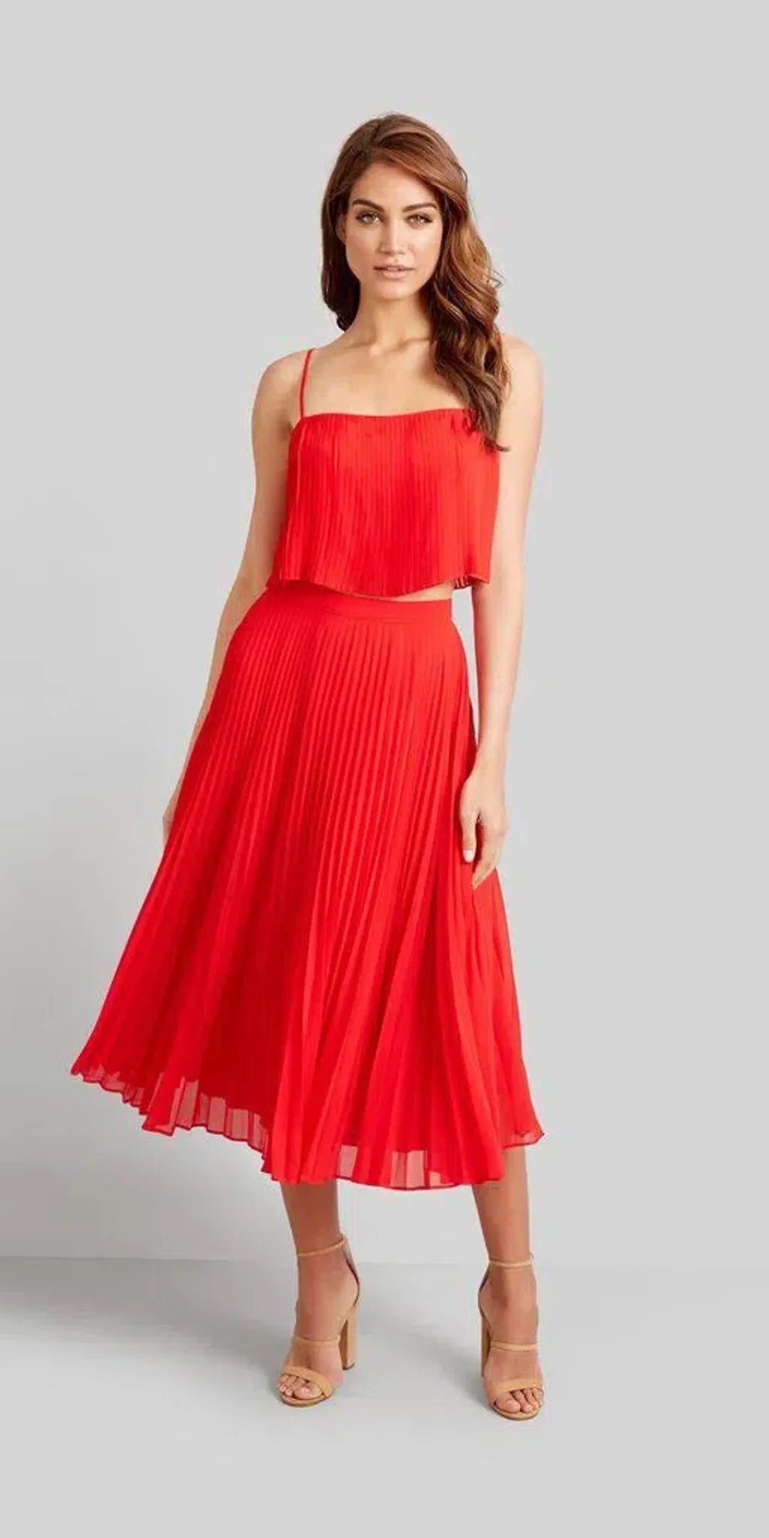 Kookai Carlotta Top Size 38 and Skirt Size 36 Set Red for rent on The Volte - main image